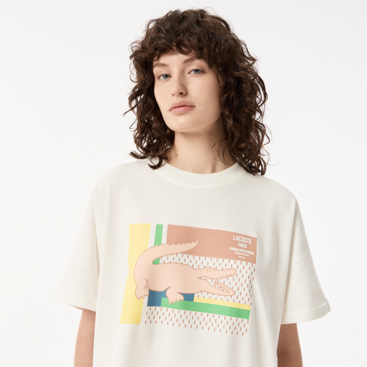 Женская Футболка Lacoste из хлопка