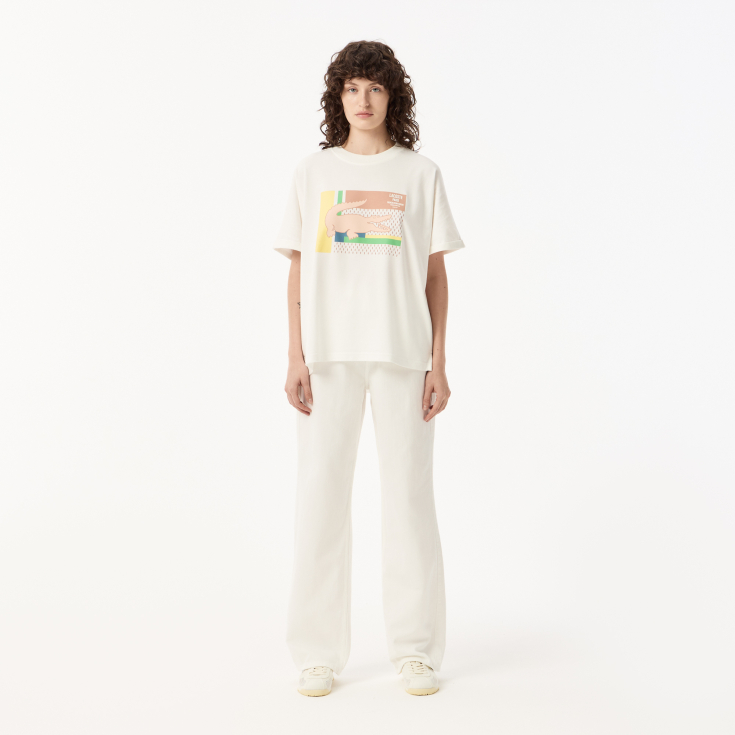 Женская Футболка Lacoste из хлопка