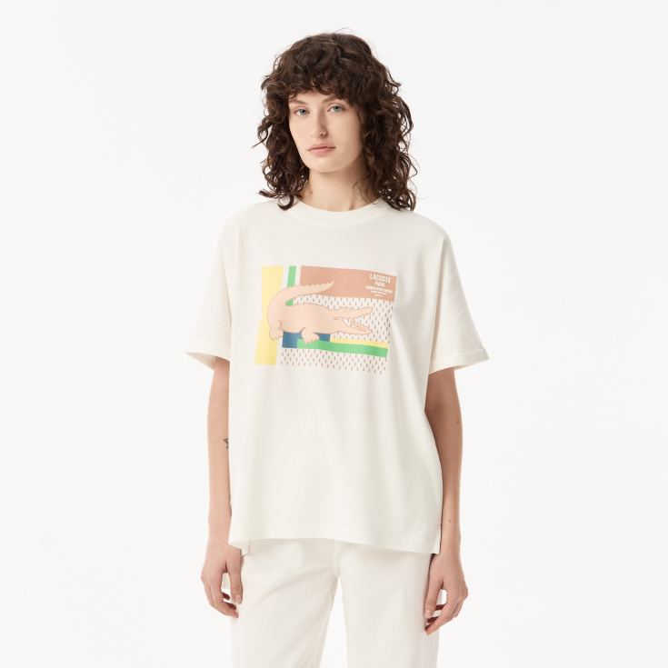 Женская Футболка Lacoste из хлопка