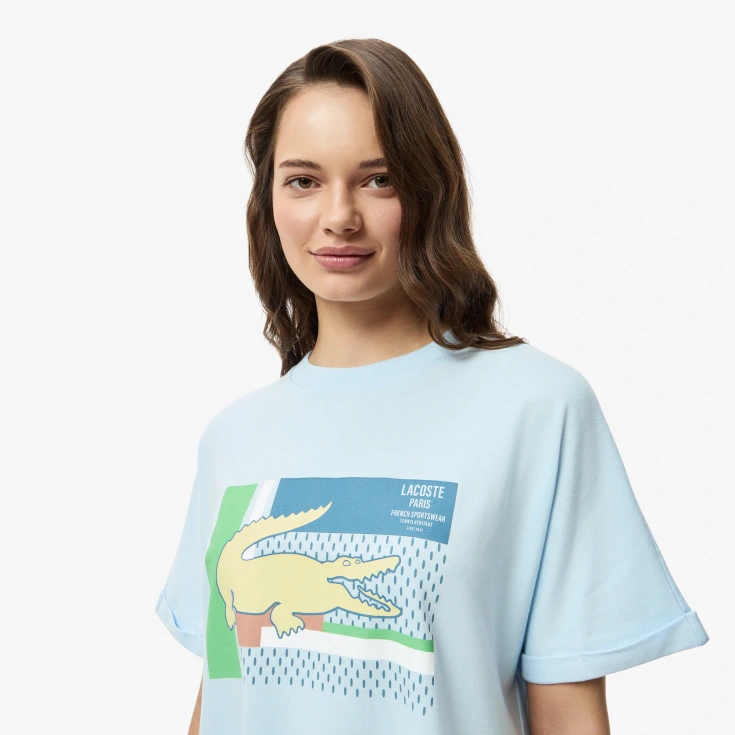 Женская футболка Lacoste из хлопка