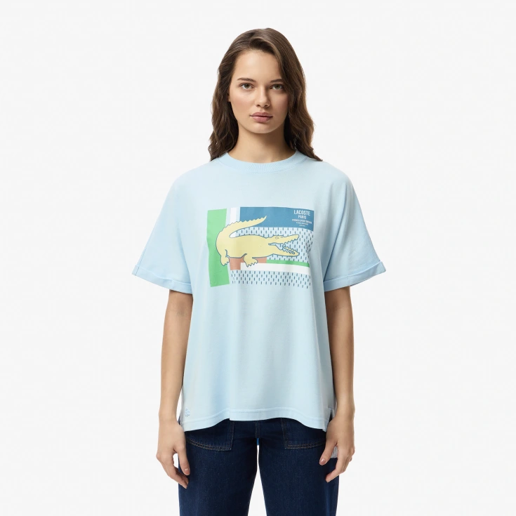 Женская футболка Lacoste из хлопка
