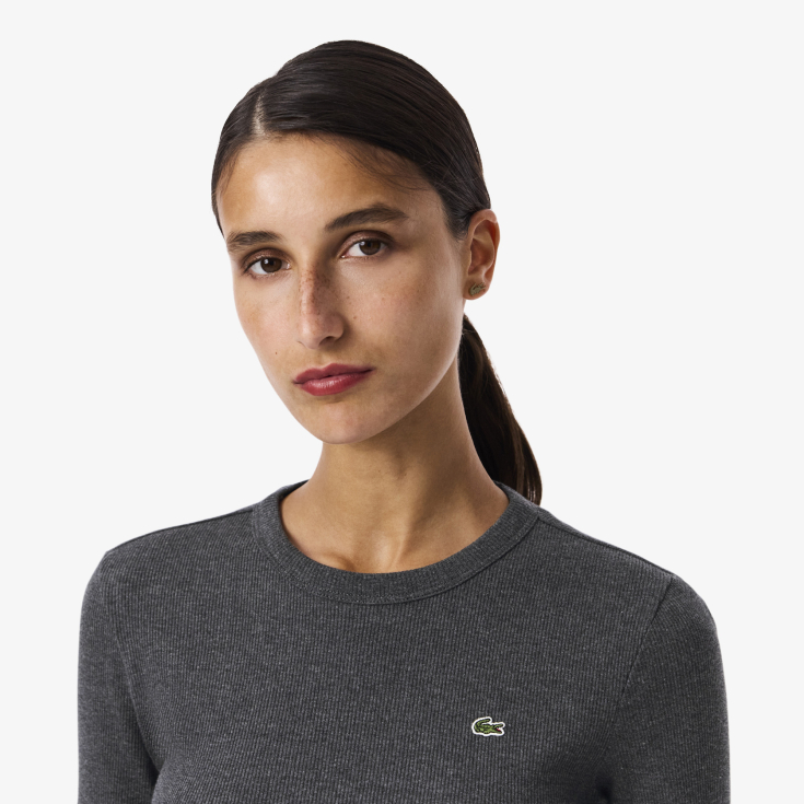 Женская Футболка Lacoste Slim Fit с длинными рукавами