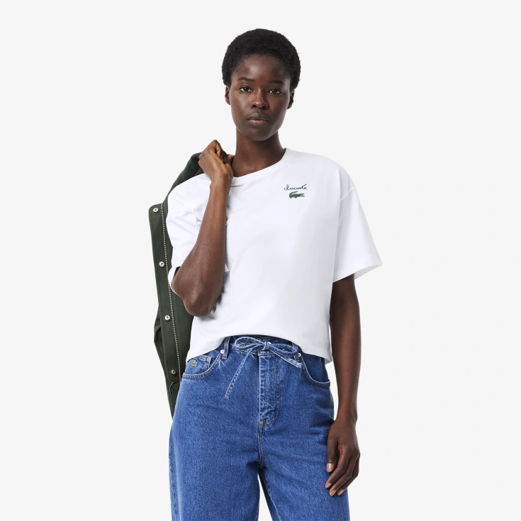 Женская футболка Lacoste из хлопка