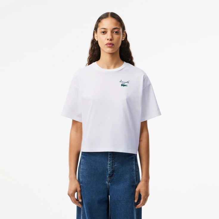 Женская футболка Lacoste из хлопка