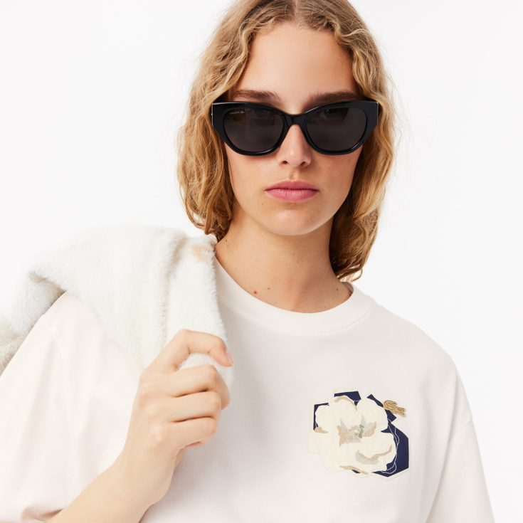 Женская хлопковая Футболка Lacoste OVERSIZED