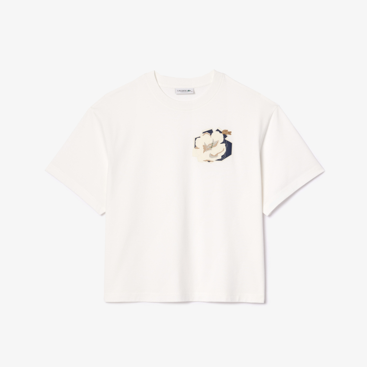 Женская хлопковая Футболка Lacoste OVERSIZED