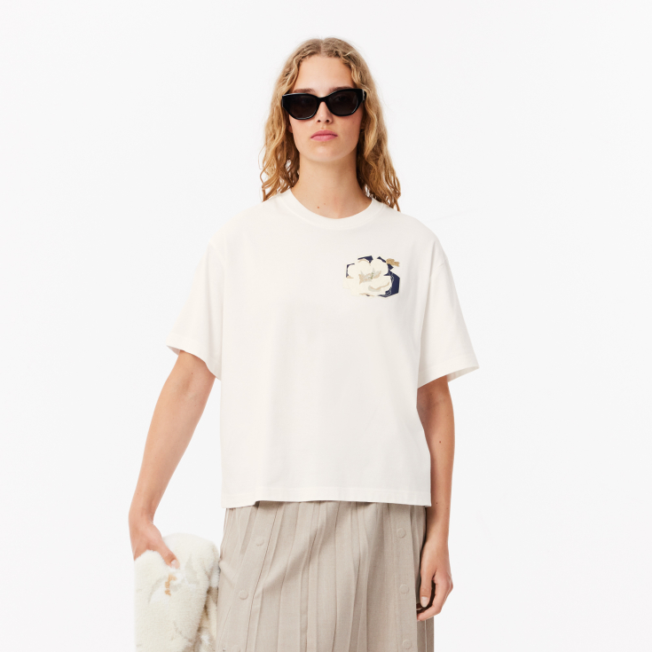 Женская хлопковая Футболка Lacoste OVERSIZED