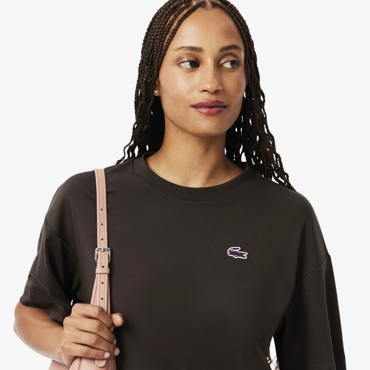 Женская хлопковая футболка Lacoste