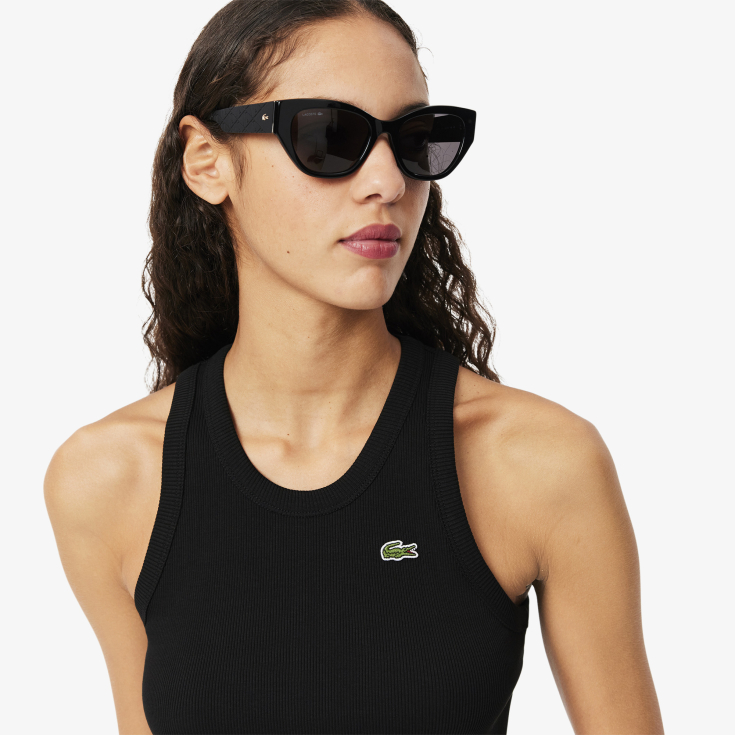 Женская облегающая хлопковая майка Lacoste