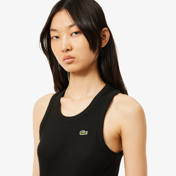 Женская облегающая хлопковая майка Lacoste