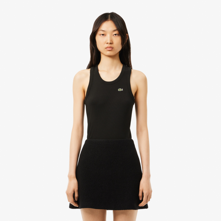 Женская облегающая хлопковая майка Lacoste