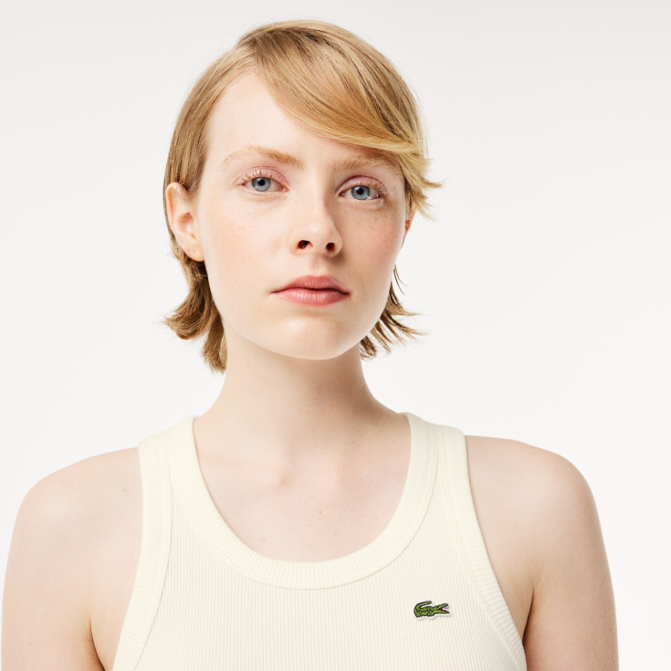 Женская облегающая хлопковая майка Lacoste