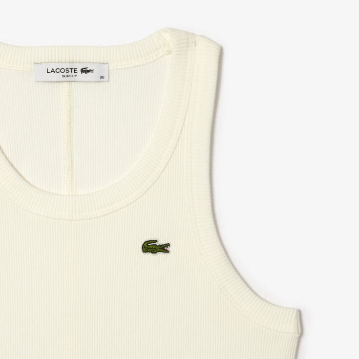 Женская облегающая хлопковая майка Lacoste