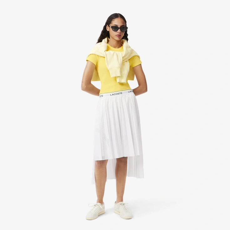 Женская футболка Lacoste Slim Fit из хлопка в рубчик