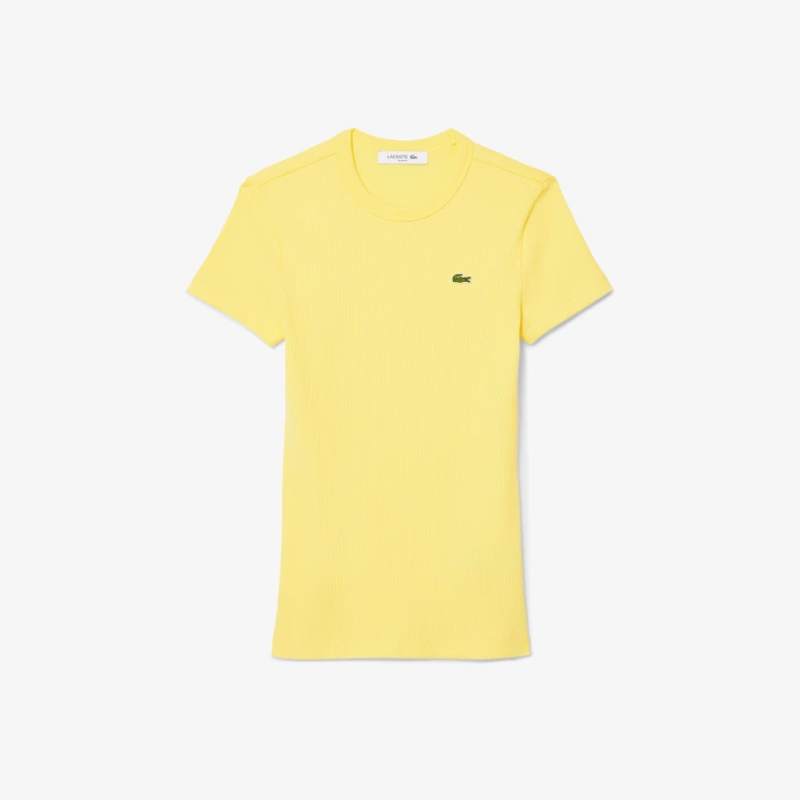 Женская футболка Lacoste Slim Fit из хлопка в рубчик
