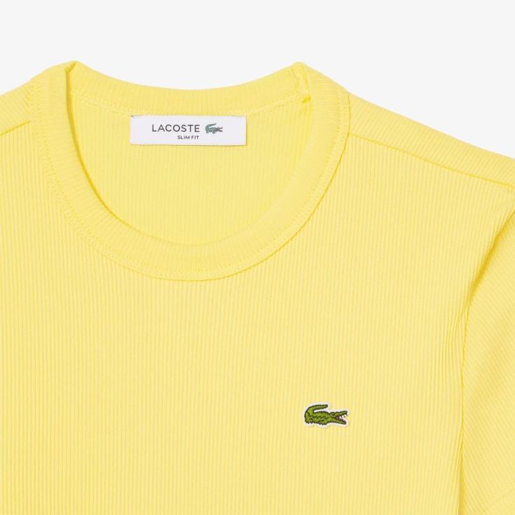 Женская футболка Lacoste Slim Fit из хлопка в рубчик