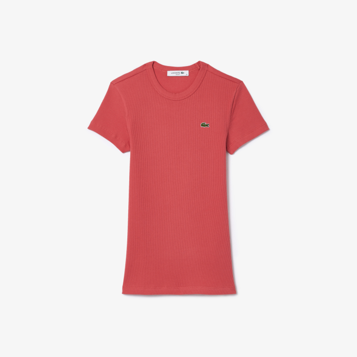 Женская футболка Lacoste Slim Fit из хлопка в рубчик