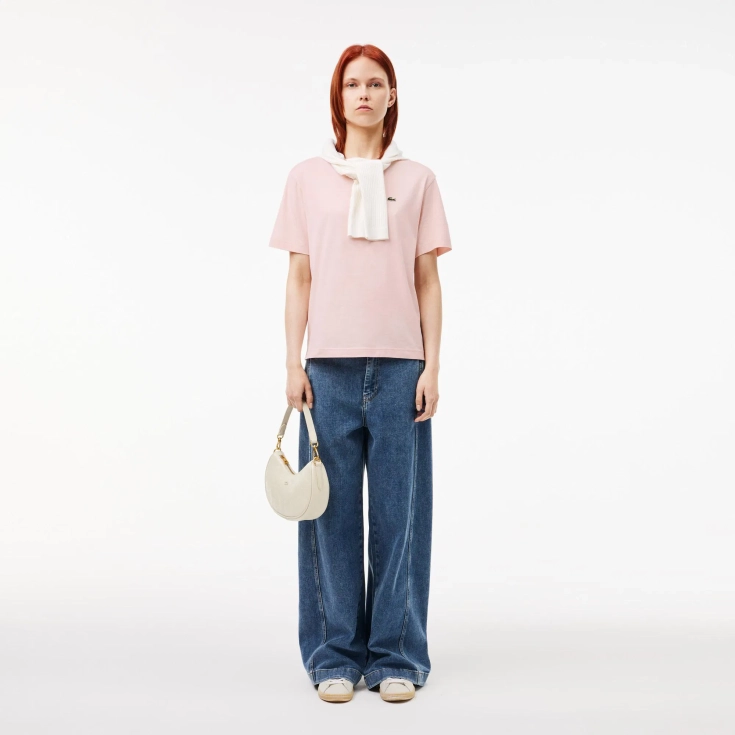 Женская футболка Lacoste Loose Fit из мягкого хлопка