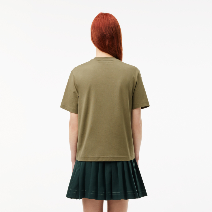 Женская футболка Lacoste Loose Fit из мягкого хлопка