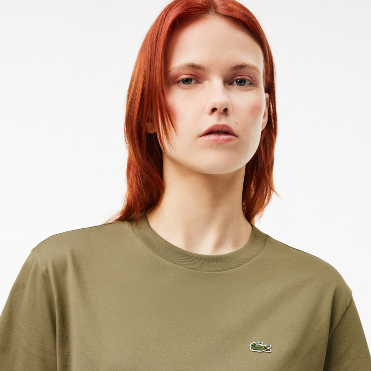 Женская футболка Lacoste Loose Fit из мягкого хлопка