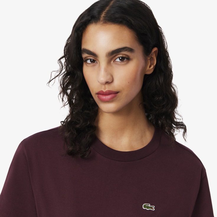 Женская футболка Lacoste Loose Fit из мягкого хлопка