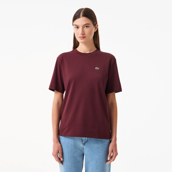 Женская футболка Lacoste Loose Fit из мягкого хлопка