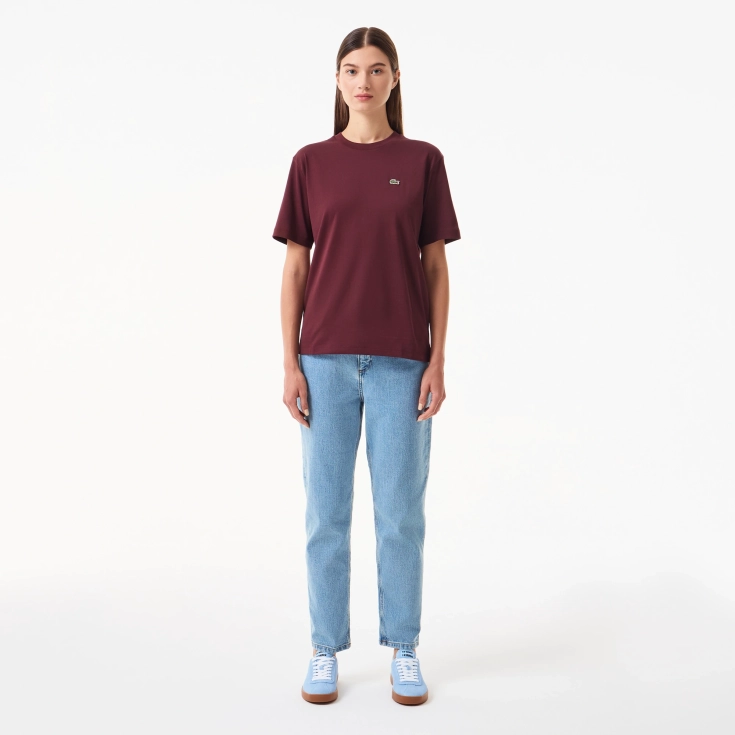Женская футболка Lacoste Loose Fit из мягкого хлопка