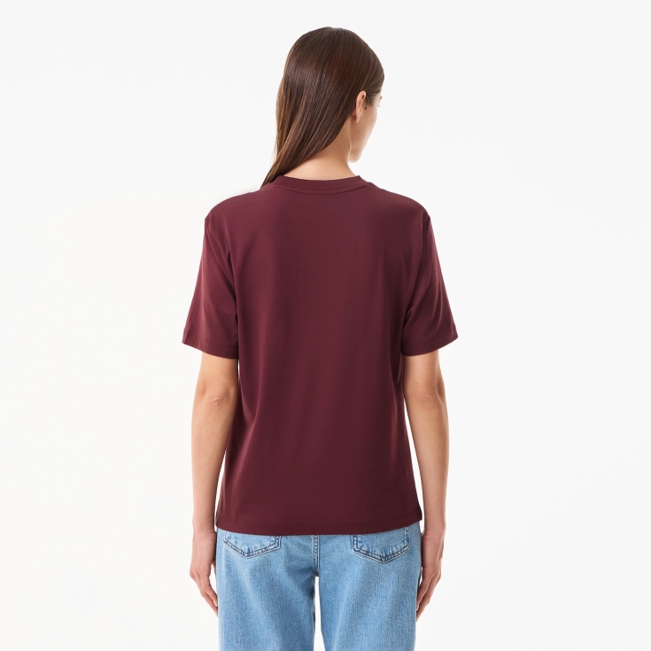 Женская футболка Lacoste Loose Fit из мягкого хлопка