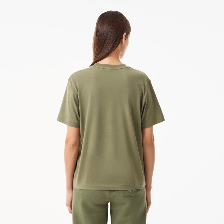 Женская футболка Lacoste Loose Fit из мягкого хлопка