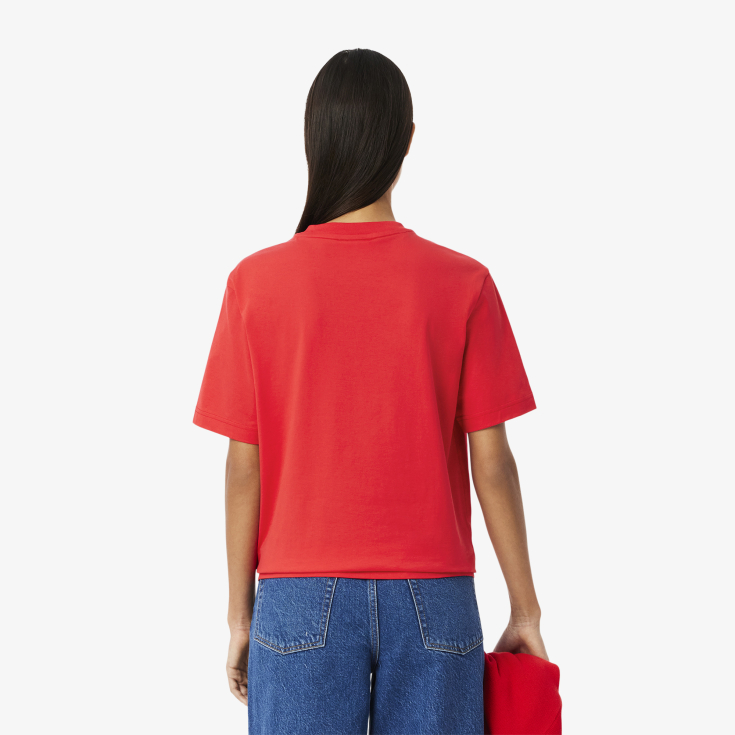 Женская футболка Lacoste Loose Fit из мягкого хлопка