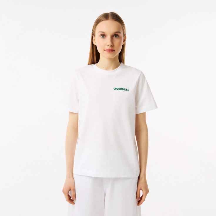 Женская хлопковая футболка Lacoste Relaxed Fit