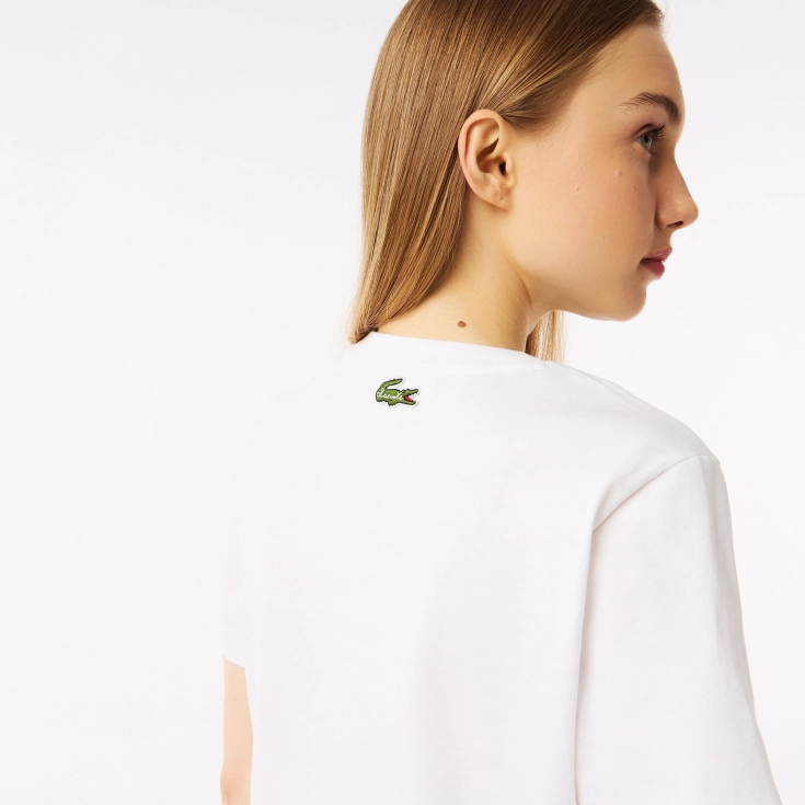 Женская хлопковая футболка Lacoste Relaxed Fit