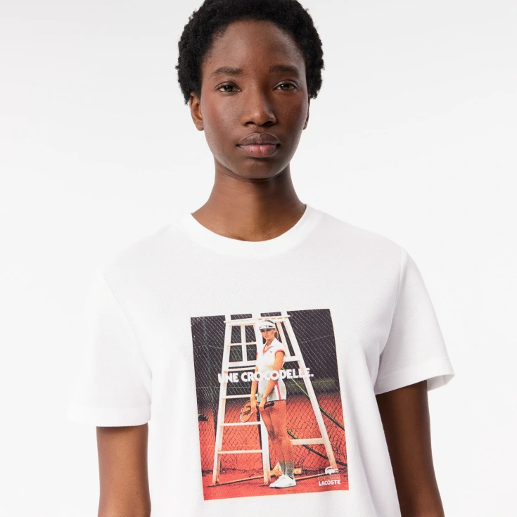 Женская хлопковая футболка Lacoste