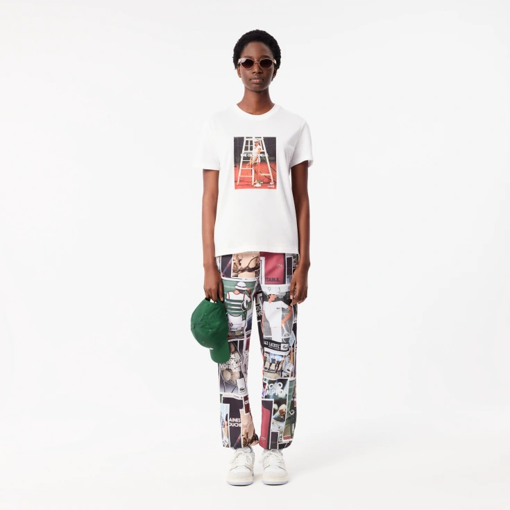 Женская хлопковая футболка Lacoste