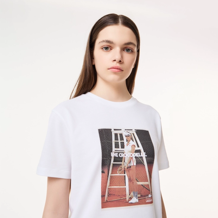 Женская хлопковая футболка Lacoste