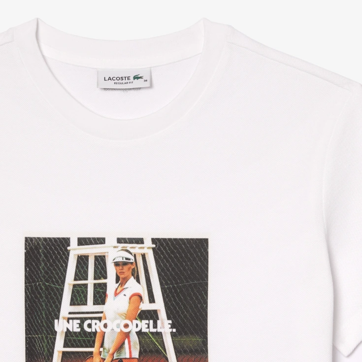 Женская хлопковая футболка Lacoste