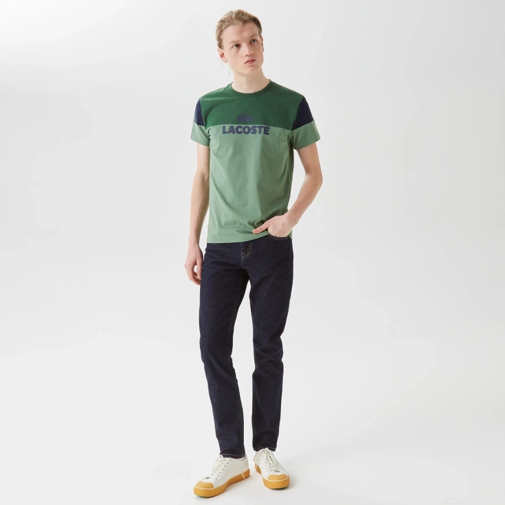 Мужская Футболка Lacoste Slim Fit с круглым вырезом