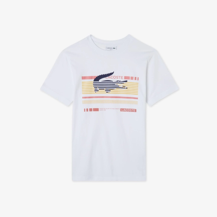 Мужская приталенная Футболка Lacoste с круглым вырезом