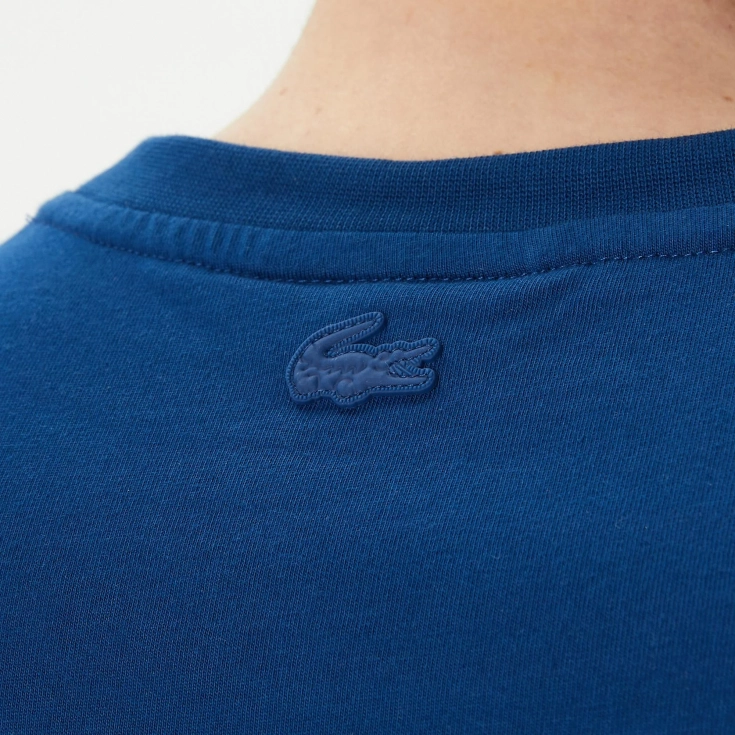 Мужская приталенная Футболка Lacoste с круглым вырезом