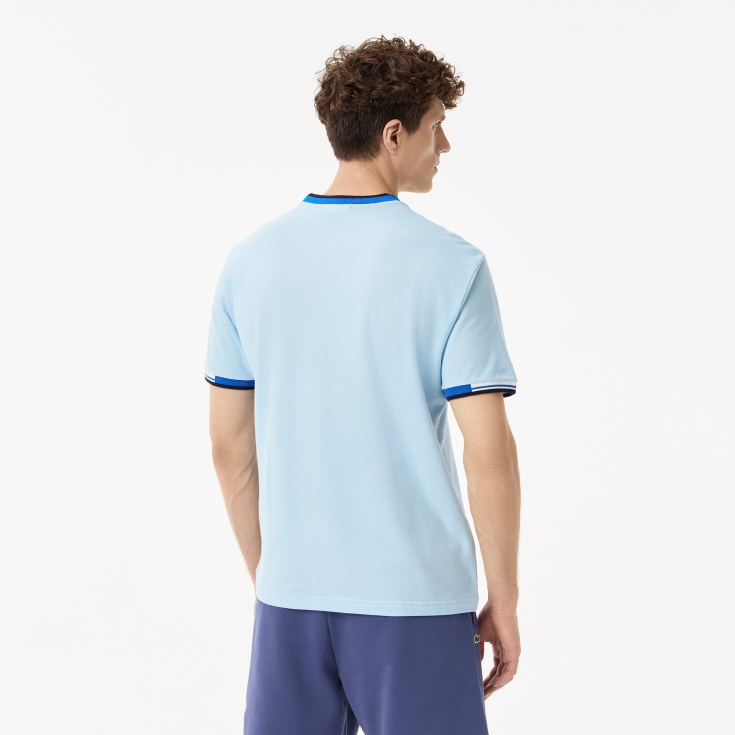 Мужская хлопковая Футболка Lacoste с принтом