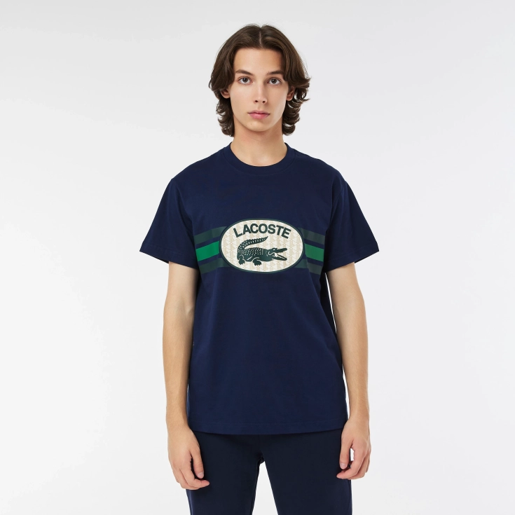 Мужская Футболка Lacoste Regular Fit с принтом