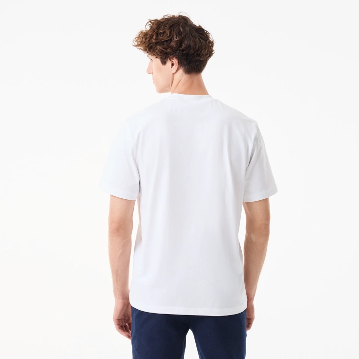 Мужская футболка Lacoste из хлопка с нагрудным карманом