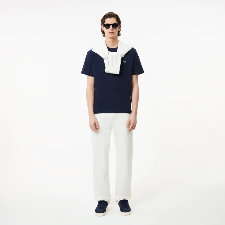 Мужская хлопковая футболка Lacoste с коротким рукавом