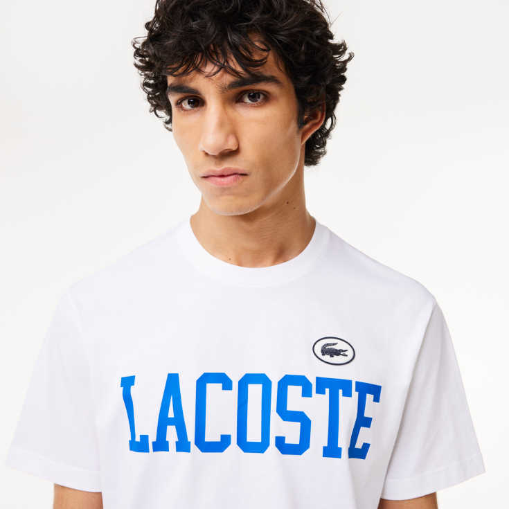 Мужская Футболка Lacoste из хлопка с контрастным значком