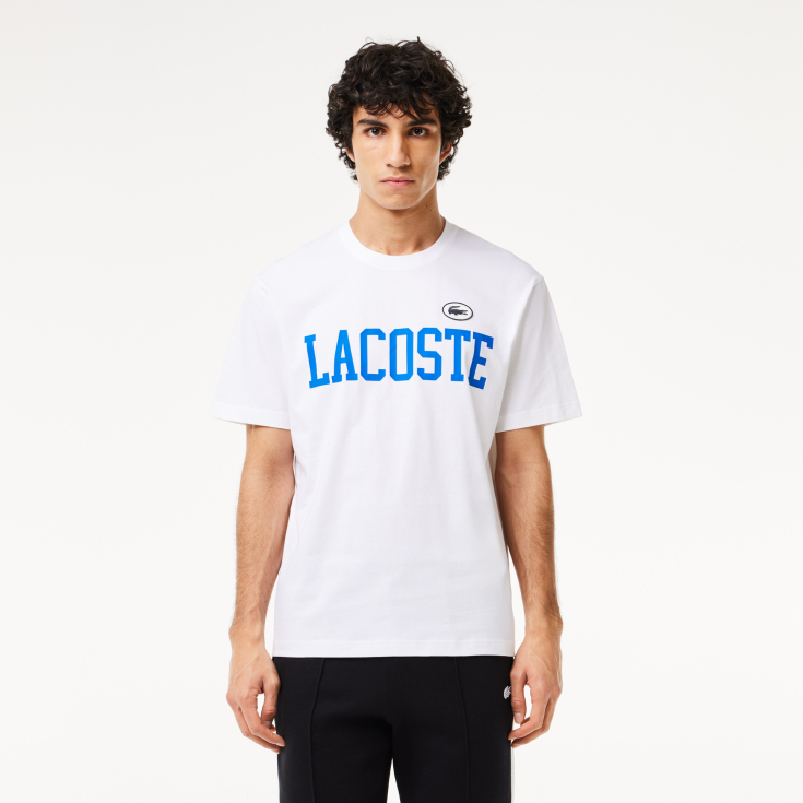 Мужская Футболка Lacoste из хлопка с контрастным значком
