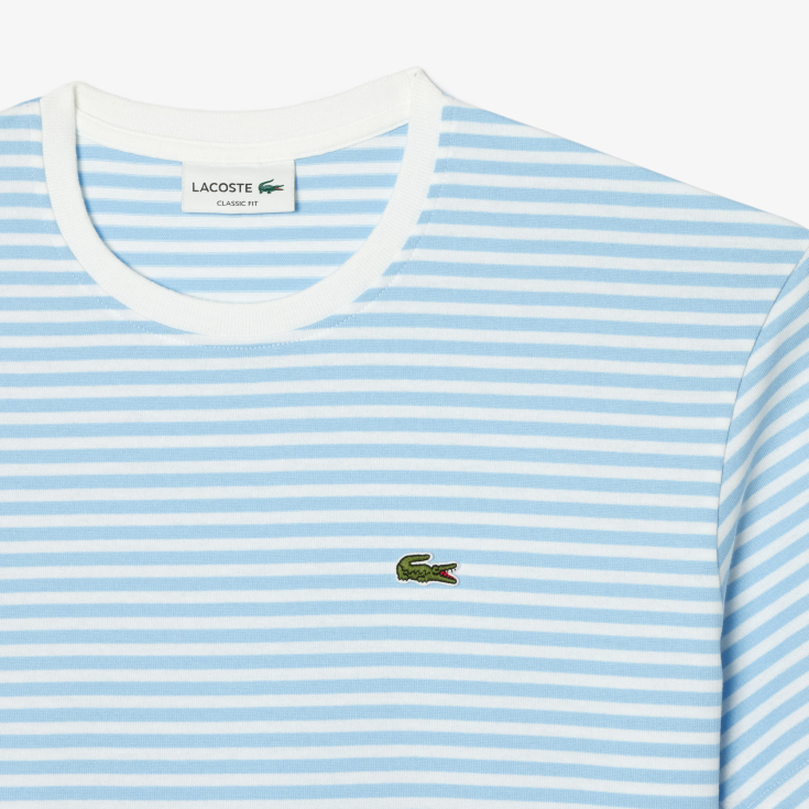 Мужская полосатая Футболка  Lacoste из плотного хлопка