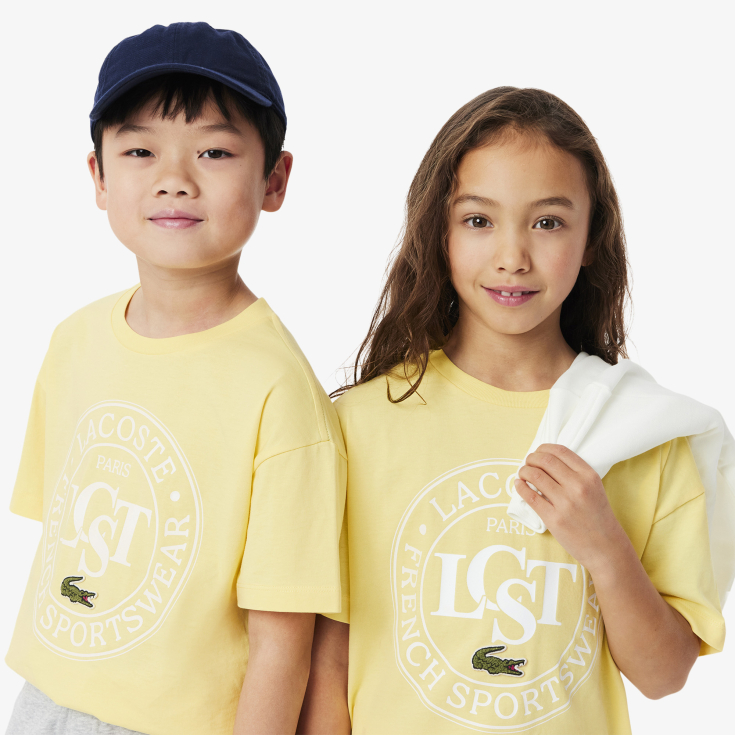 Детская Футболка Lacoste из хлопка с принтом