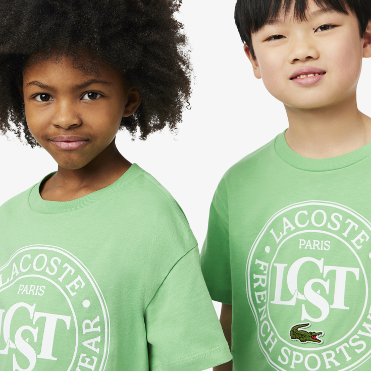 Детская Футболка Lacoste из хлопка с принтом
