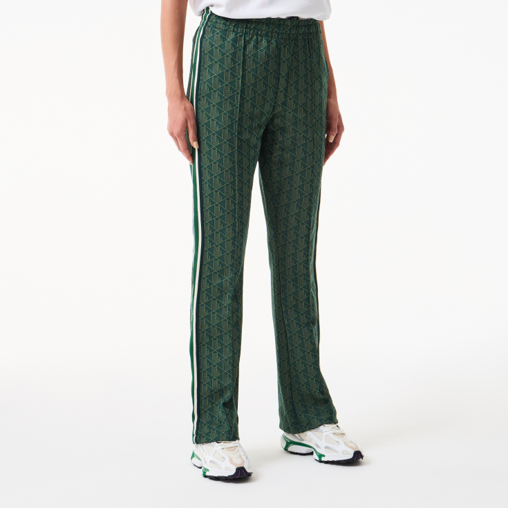 Женские расклешенные спортивные брюки Lacoste с монограммой