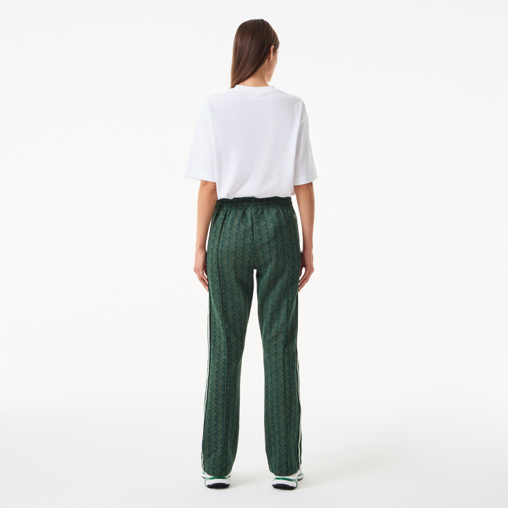 Женские расклешенные спортивные брюки Lacoste с монограммой